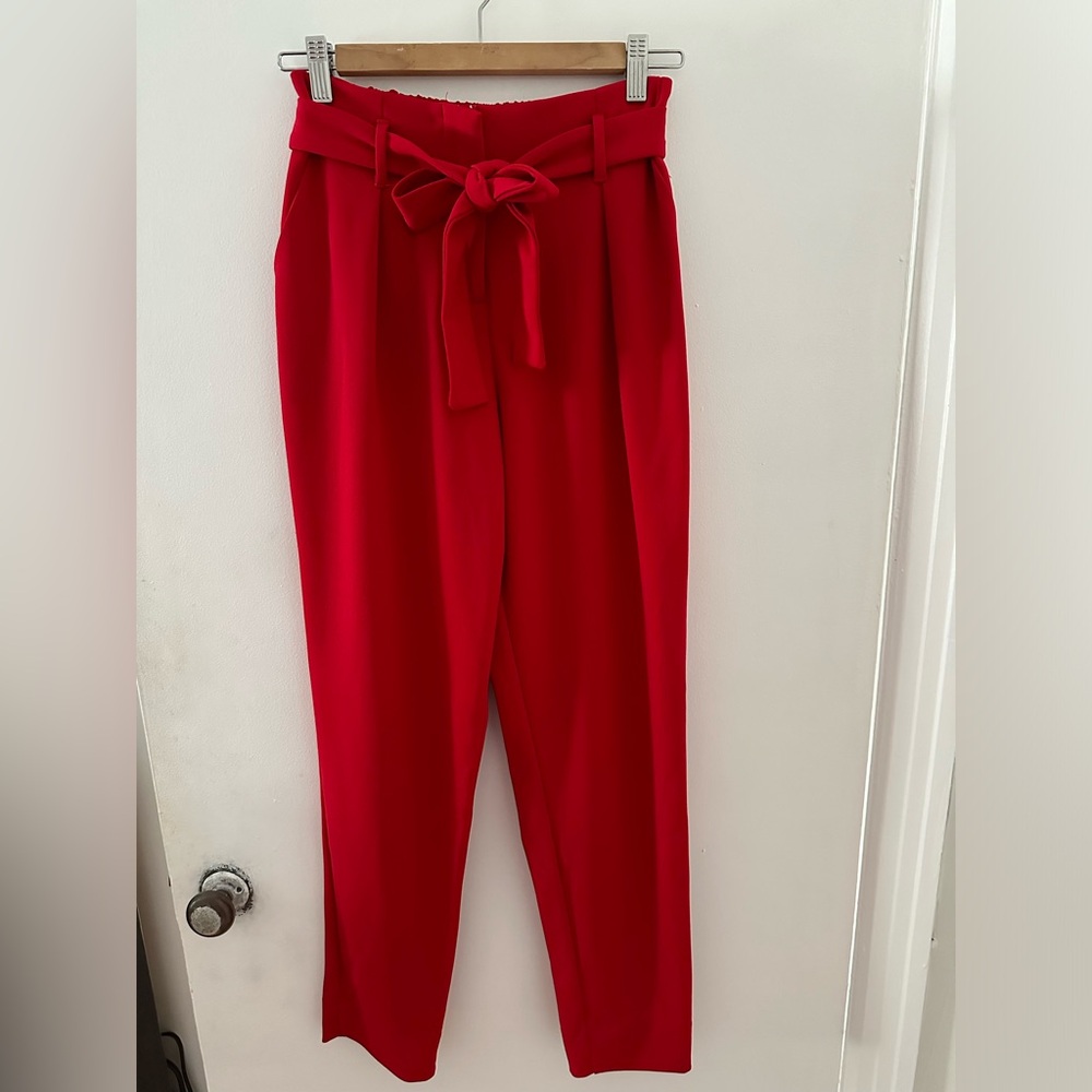 NWOT - Suzy Shier Red Paperbag Pants